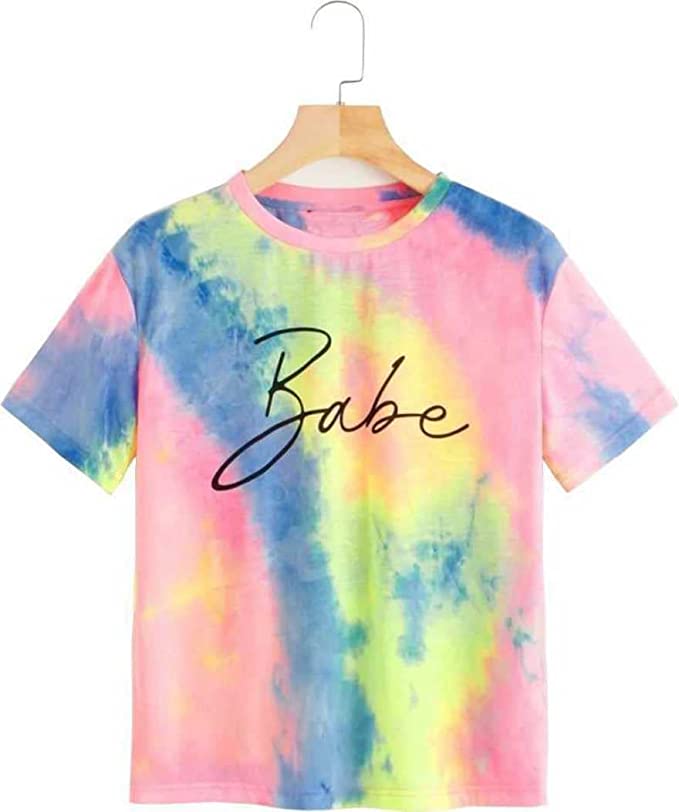 JUNEBERRY Women's Cotton Tie-Dye Regular Fit T-Shirt(JB_TSH_TD Babe_XXL_Multicolour_XX-Large)