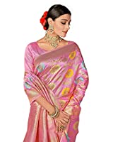 Dravy Fabtex Women's Jacquard Woven Self Design Banarasi Silk Saree