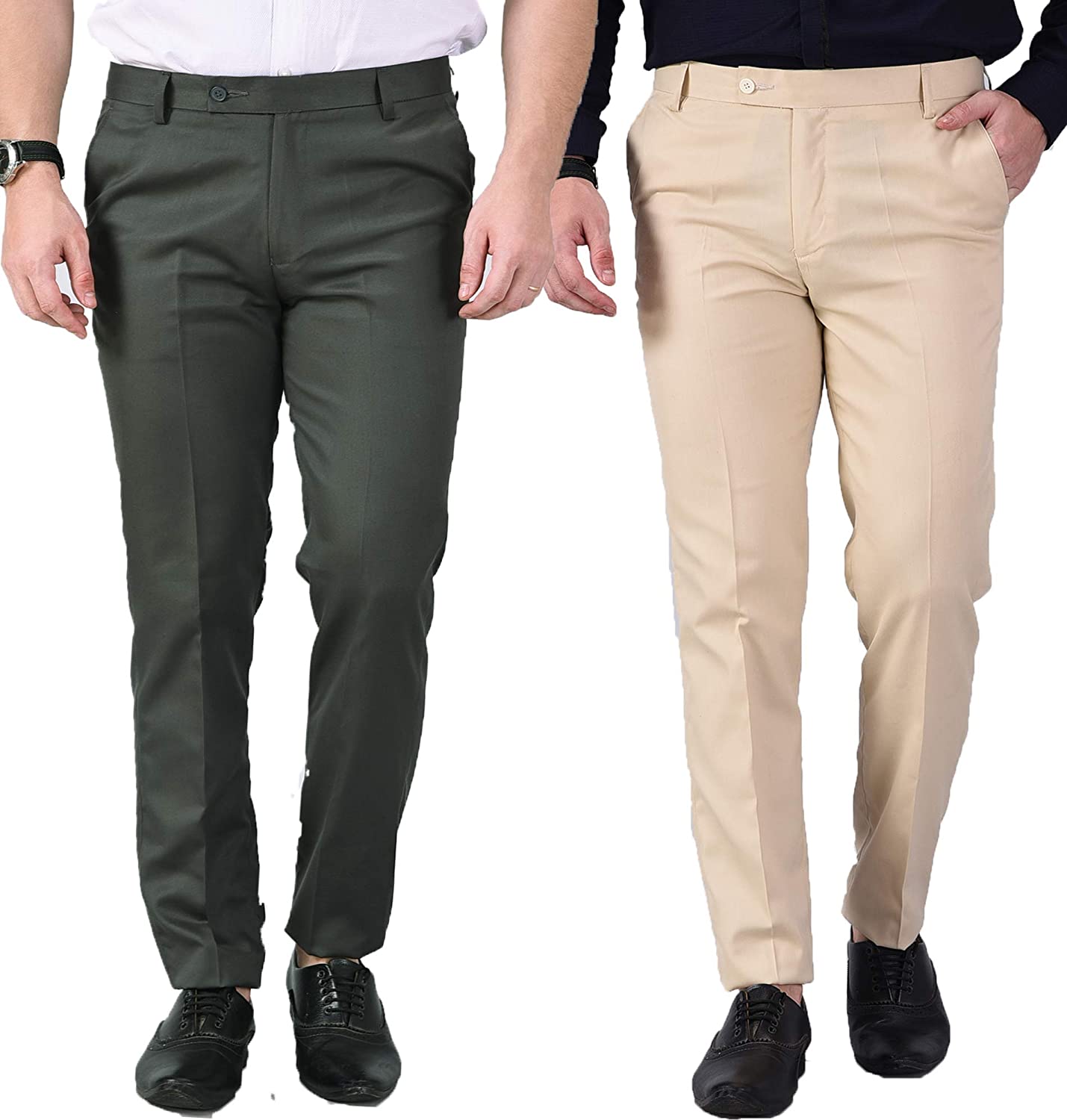 AD & AV Men's Regular Fit Trouser (Pack of 2)