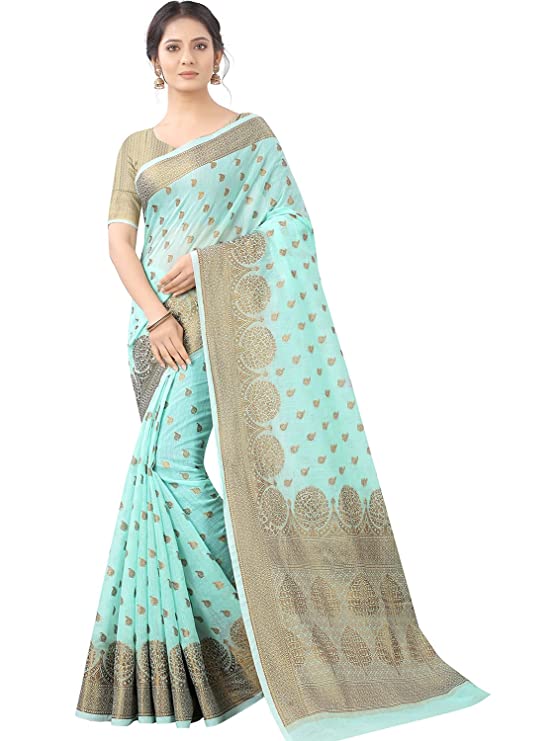 Varayu Women' Printed Chiffon Saree with Unstitched Blouse Pice